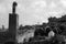 Kasbah Chellah in Rabat in Morocco in black and white