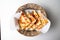 Kashmiri Naan served in a dish isolated on grey background top view of bangladesh food