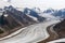 Kaskawulsh Glacier surrounded by mountains in Kluane National Park, Yukon, Canada