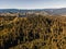 Kasperk Castle in a sunny autumn day. Pusty Hradek viewpoint. South Bohemia, Sumava. Czech Republic.