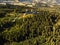 Kasperk Castle in a sunny autumn day. Pusty Hradek viewpoint. South Bohemia, Sumava. Czech Republic.