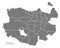Kassel city map with boroughs grey illustration silhouette shape
