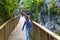 Kastamonu/Turkey-June 30 2019: People walking path to and enjoy Horma Canyon in Kure Mountains National Park, Kure Daglari Milli