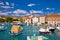 Kastel Novi turquoise harbor and historic architecture view