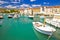 Kastel Novi turquoise harbor and historic architecture view