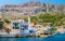 Kastellorizo island , Megisti harbor Greek village between Turkey Kas and Greece