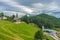 Kastelruth, Italy - 28 June 2018: The cityscape and townscape of Kastelruth, Castelrotto in Italy