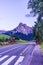 Kastelruth, Italy - 28 June 2018: The road leading to the Dolomite in Kastelruth, Castelrotto in Italy