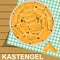 Kastengel is a pastry made from a mixture of flour, eggs, margarine, and grated cheese. This cake is rectangular, about 3-4 cm