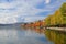 Kastoria lake waterfront at autumn