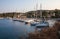 KASTOS island, GREECE-August,2019: Port of Kastos island with moored yachts, sailboats, boats - Ionian sea, Greece in