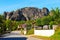 Kastraki village under rocks of Meteora, Greece