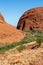 Kata Tjuta monolits and fields of red stones, Yulara, Ayers Rock, Red Center, Australia