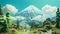 Katahdin Mountain: A Studio Ghibli Inspired Animated Scenery