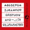 Katakana style alphabet. Japanese style letters.