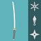 Katana and shuriken