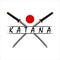 katana sword vintage logo template vector illustration design. modern japanese sword emblem logo concept. sword for samurai