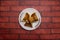 Katari Bhog sweet served in plate isolated on background top view of bangladeshi dessert food