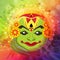 Kathakali dancer face for Happy Onam celebration.