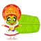 Kathakali dancer wishing Happy Onam