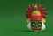 Kathakali Face with Heavy Crown Decorated, 3D Rendering illustration