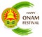 Kathakali face with heavy crown for festival of Onam celebration