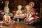 Kathakali performers during the traditional kathakali dance of Kerala`s state in India. It is a major form of classical Indian