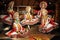 Kathakali performers during the traditional kathakali dance of Kerala`s state in India. It is a major form of classical Indian