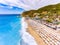 Kathisma Beach birds eye view in Lefkada Island, Greece