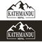 Kathmandu Mountain Silhouette Design City Vector Art.