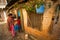 KATHMANDU, NEPAL - local people near their home in a poor area of the city.