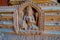 KATHMANDU, NEPAL OCTOBER 15, 2017: Close up of carved detail Shiva on old Royal Palace in Kathmandu, Durbar Square in