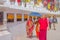 KATHMANDU, NEPAL OCTOBER 15, 2017: Close up of unidentified women walking at outdoors and protecting from the sun using