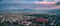 Kathmandu, Nepal. Panorama from Swayambhunath stupa monkey temple during