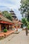 Kathmandu, Nepal - September 20, 2016: Nepalese soldier in Bhaktapur Durbar Square, Basantapur, Kathmandu, Nepal