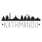 Kathmandu Nepal Tibet. City Skyline. Silhouette City. Design Vector. Famous Monuments.