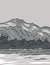 Katmai National Park and Preserve in Alaska Monoline Line Art Grayscale Drawing