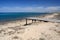 Kato Paphos beach with wooden pier,relax place on Cyprus sea coast