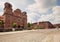 Katowice in Poland / Historical district and church traditional Silesia architecture