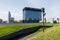 KATOWICE, POLAND - MAY 05, 2018: Fragment of a green passage across the roof of recently launched modern complex, The