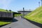 KATOWICE, POLAND - MAY 05, 2018: Fragment of a green passage across the roof of recently launched modern complex, The