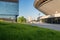 Katowice, Silesia, Poland June 4, 2021: View on the Spodek Arena and office building KTW city panorama in background