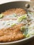 Katsu-Don cooking in A Japanese Frying Pan