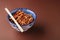 Katsudon fried chicken with rice in a bowl