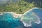 Kauai napali coast aerial view