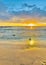 Kauai Twilight Tapestry: Golden Sand, Turquoise Waters, and Reflection