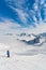 KAUNERTAL GLACIER, AUSTRIA- APRIL 12 2019; A group of skiers is preparing for skitour.