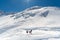 KAUNERTAL GLACIER, AUSTRIA- APRIL 12 2019; A group of skiers is preparing for skitour.