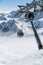 KAUNERTAL GLACIER, AUSTRIA - APRIL 12 2019; Panorama of the Kaunertal Glacier in Austria and view of the ski gondola lift