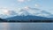 Kawaguchiko city with view of Mount Fuji in Japan